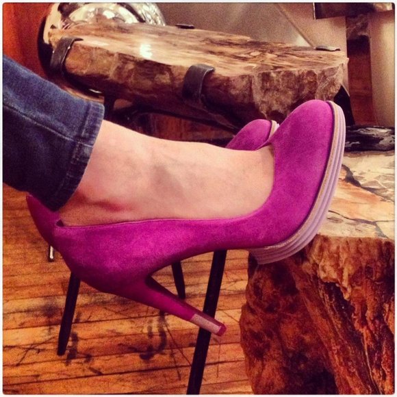 Cole Haan Lunargrand Purple Suede Pumps US 6.5 - Picture 1 of 6